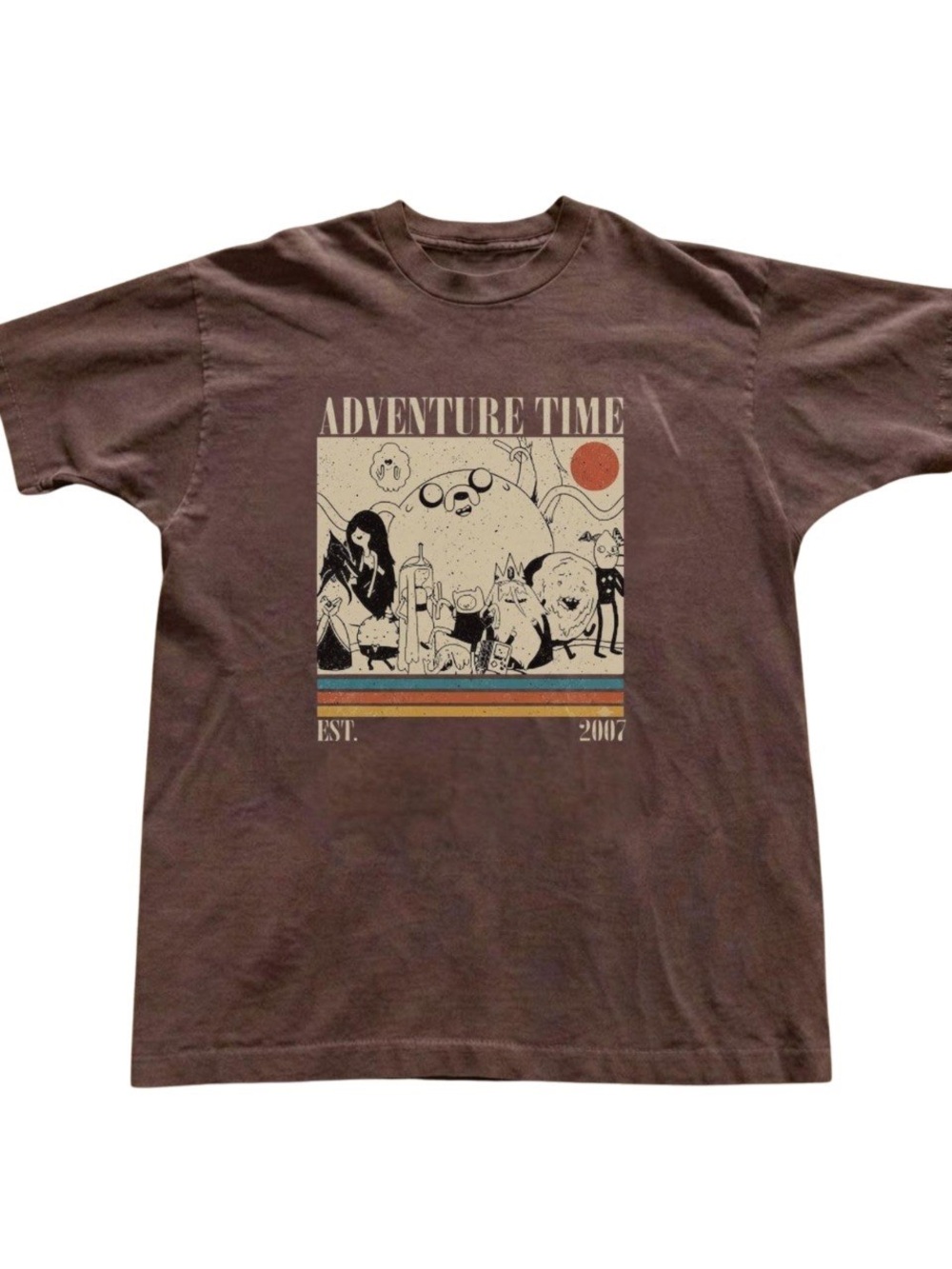 Gildan Adventure Brown Graphic Tee with Character Print